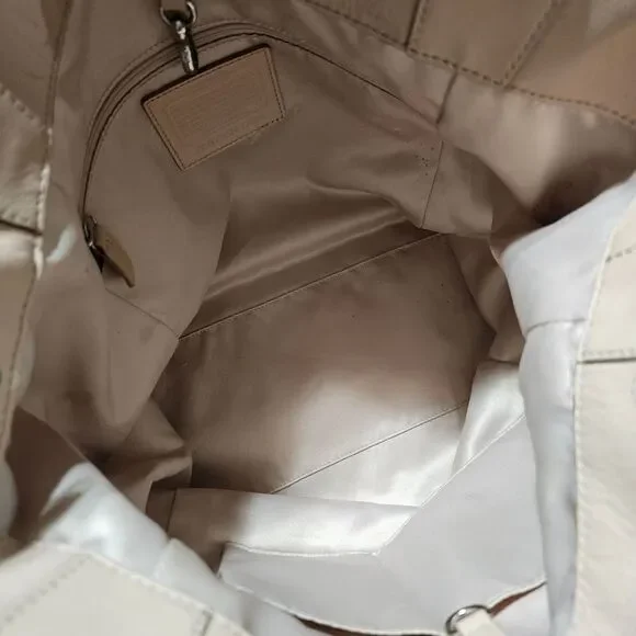 Coach North South Woven Leather Tote Shoulder Bag in Pinkish Leather - Picture 8 of 9